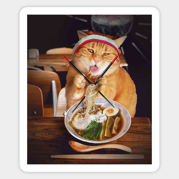 Funny Cat Eating Ramen Noodles Funny Cat Eating Ramen Noodles